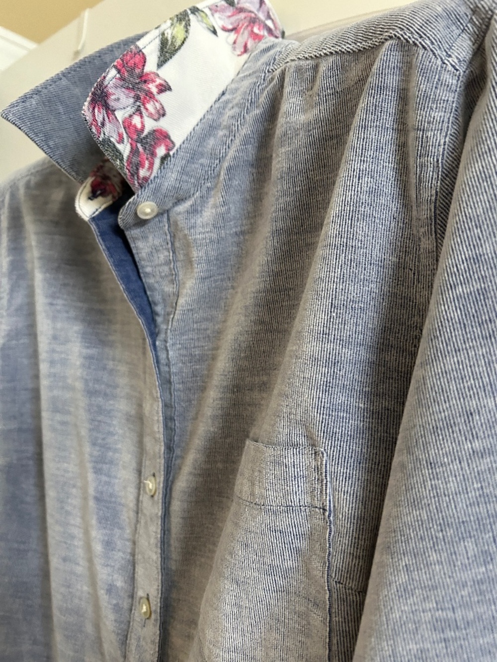 Ladies Cozy Tommy Bahama Blue Corduroy Shirt/Blouce